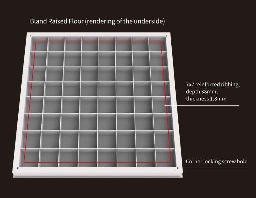 Blind Raised Floor (rendering of the underside)