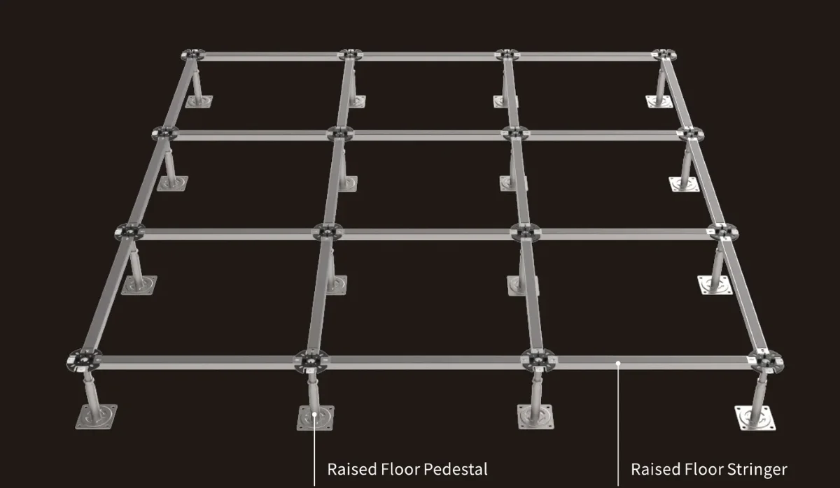 Bottom Pedestal System - Raised Floor Pedestal and Stringer grid