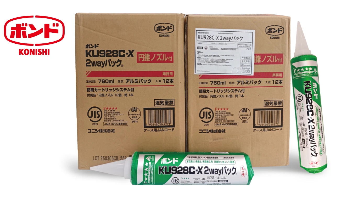 KONISHI BOND KU928C-X 2way pack raised access floor adhesive - 760ml boxes and cartridges