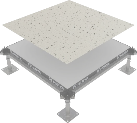 Rubber flooring on calcium sulfate floor