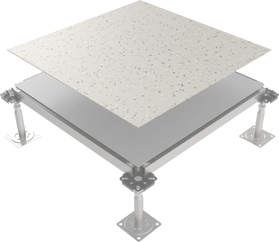 Rubber flooring on all steel floor