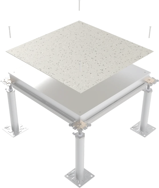 Rubber flooring on aluminum floor