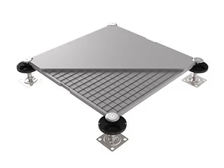 Raised access floor pedestal system under seismic load testing