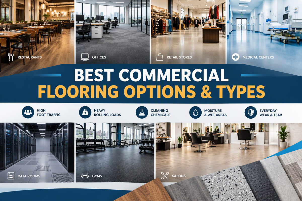 Top 10 Commercial Flooring Options for Heavy-Duty & High-Traffic Areas